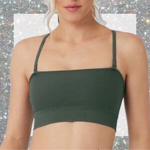 ALO Yoga Seamless Open Bandeau Bra in Dk Cactus size S NWT!!!